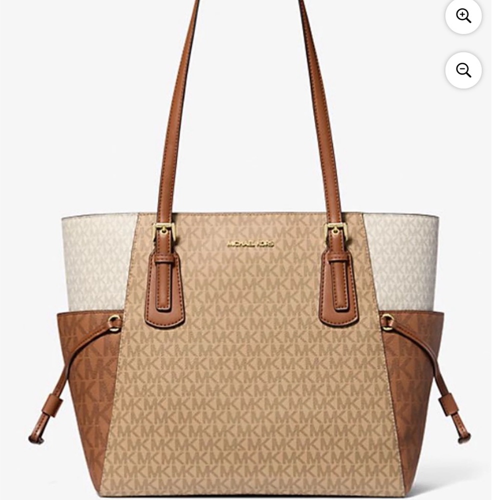 Michael Kors Tan and Cream Signature Tote
